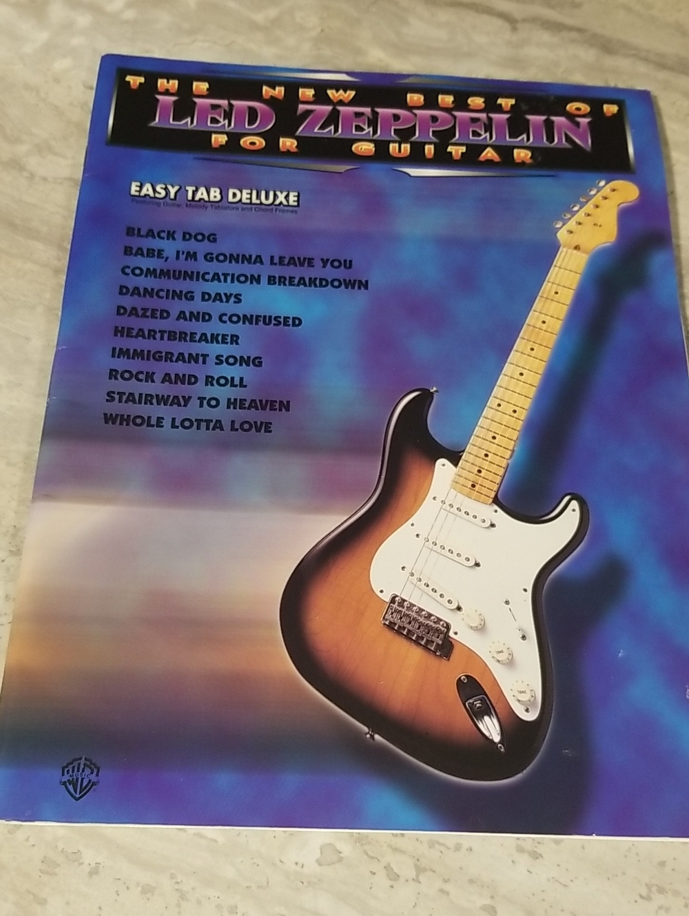 Led Zeppelin Guitar Tab Book with Sunburst Electric Guitar Cover